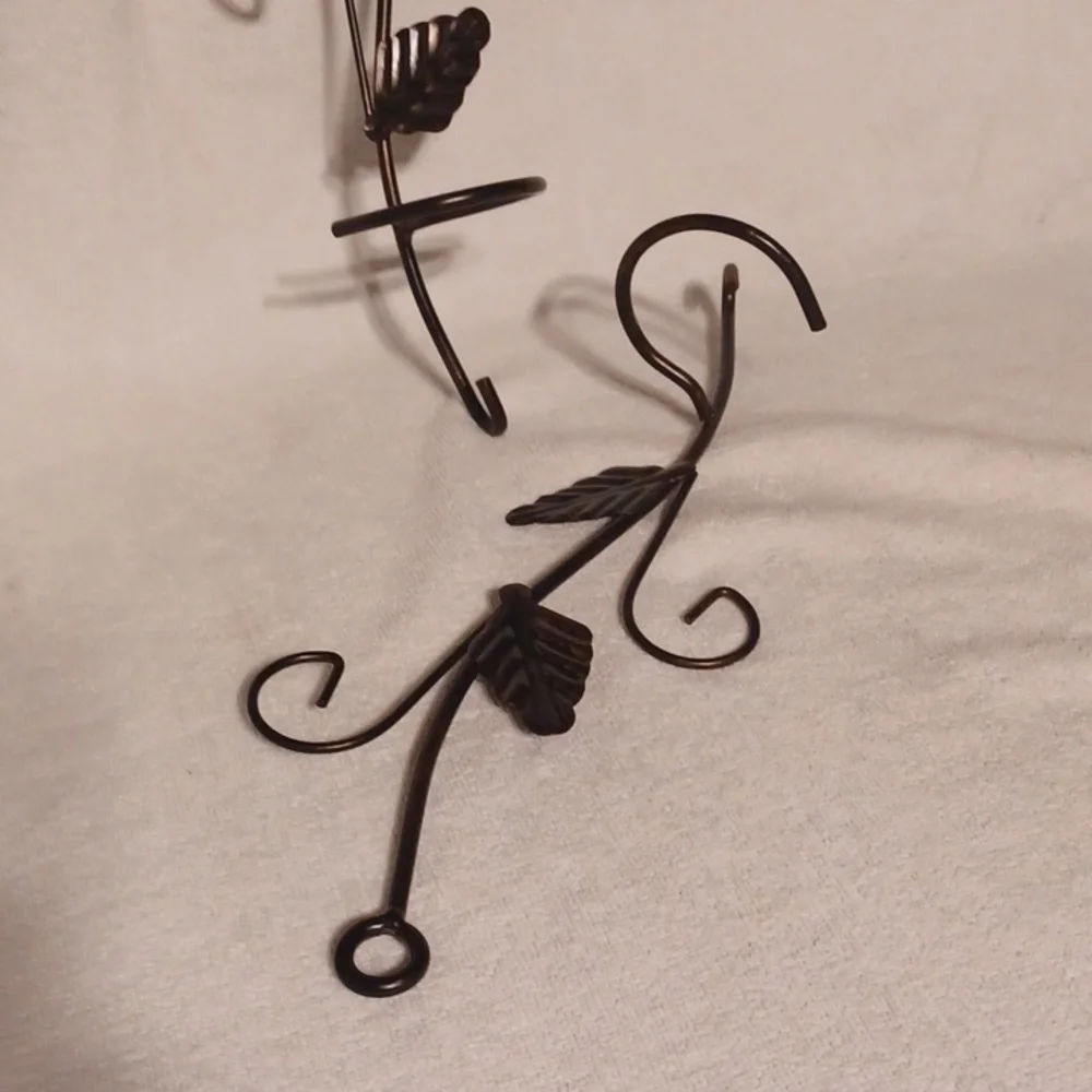 Elegant Brown Leaf Wall Hooks Candle Holders Wall Sconces
